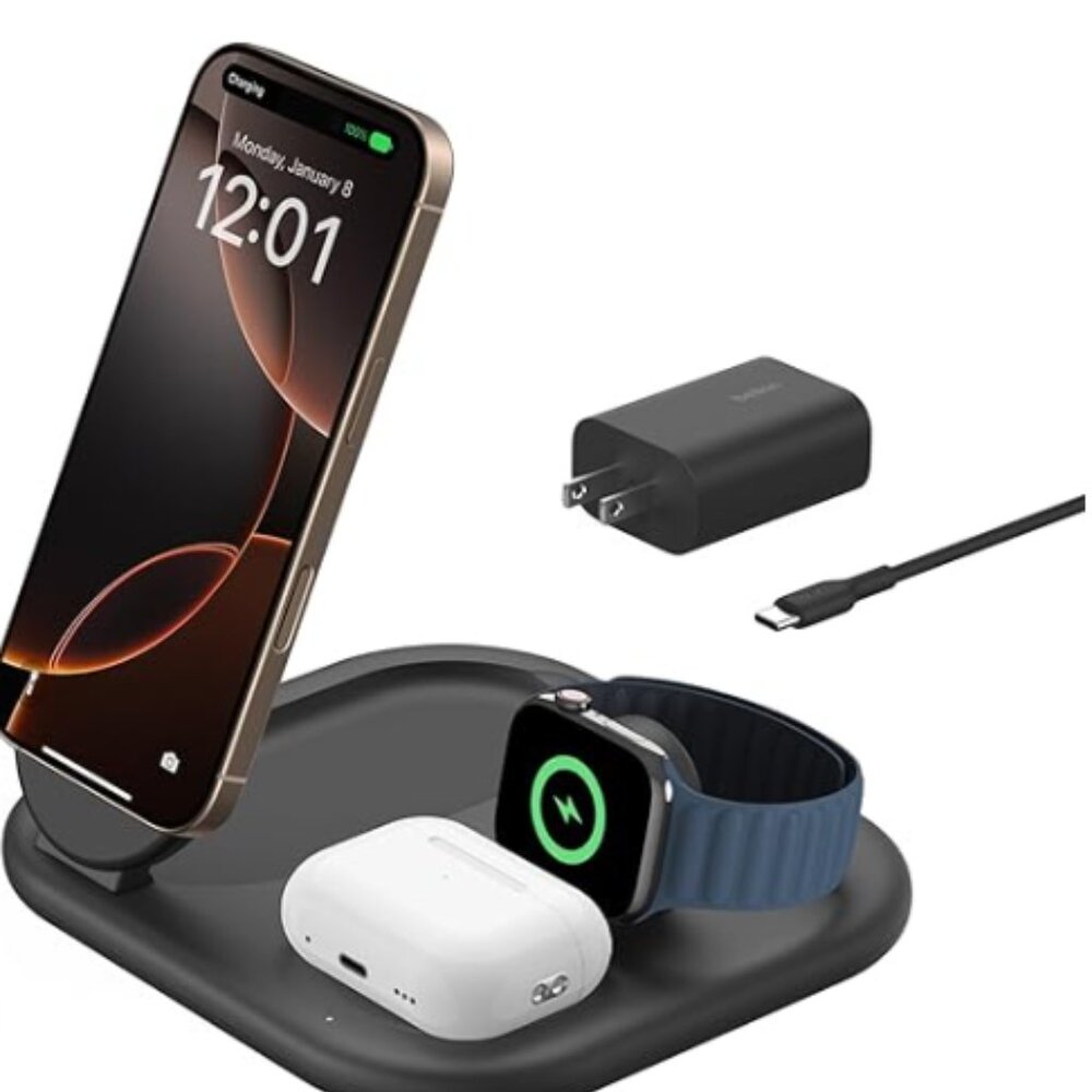Belkin 3-in-1 MagSafe-Compatible iPhone Charger - Charging Station for Devices